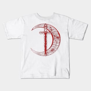 Red Celtic Moon and Sword Kids T-Shirt